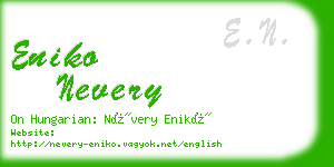 eniko nevery business card